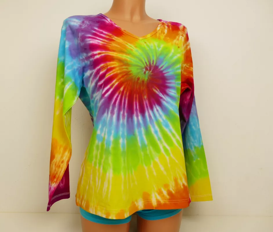 Dámské duhové tričko batika