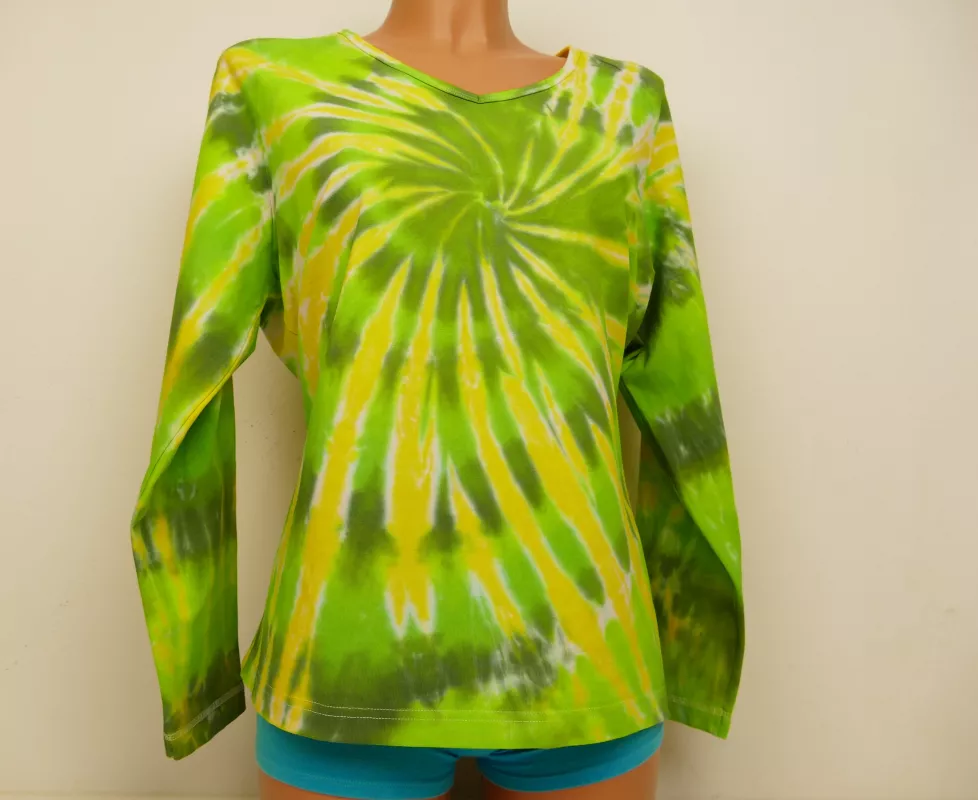 Dámské zelené tričko batika