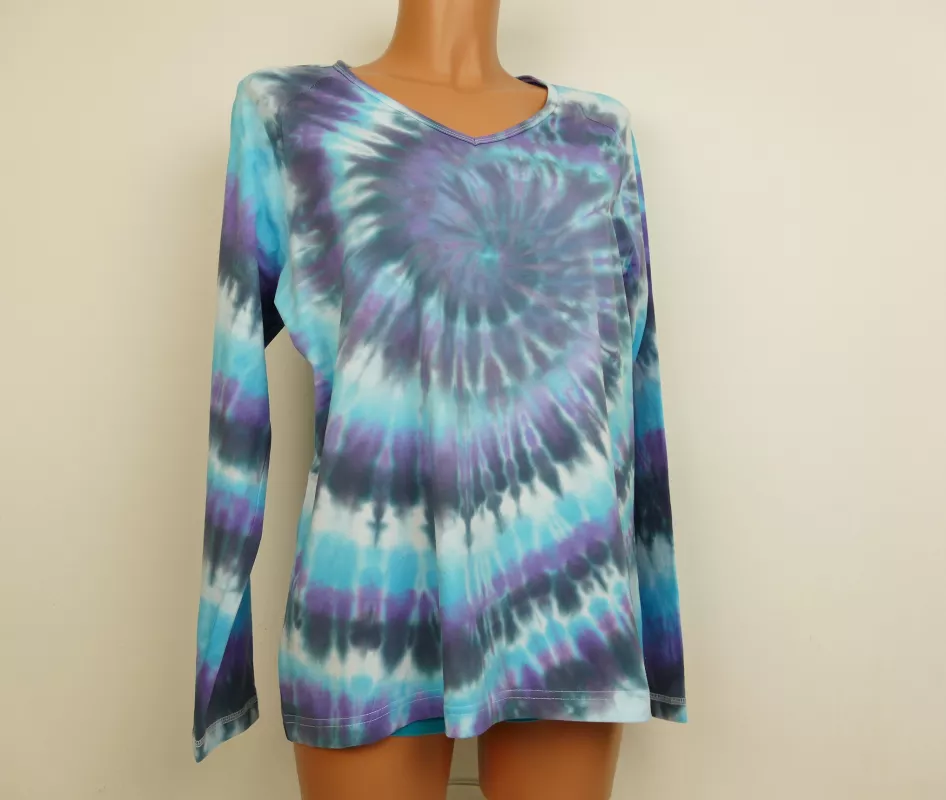 Dámské modré tričko batika