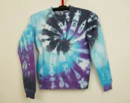 Dětská mikina batika MODRÁ SPIRÁLA, L Šťastní lidé-M