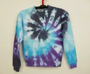 Dětská mikina batika MODRÁ SPIRÁLA, L