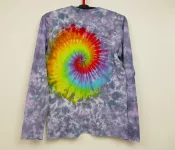 Pánské tričko dlouhý rukáv batika DUHOVÁ GALAXIE, L Šťastní lidé-M Pánské batikované tričko