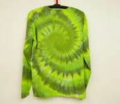 Pánské tričko dlouhý rukáv batika ZELENÁ SPIRÁLA, XL Šťastní lidé-M Zelené pánské tričko