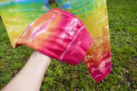 REZERVÉ! Pánské POHODLNÉ KALHOTY (tepláky) batika DUHOVÉ, L Šťastní lidé-M Pánské duhové kalhoty batika