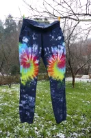 POHODLNÉ KALHOTY (tepláky) batika DUHA V ČERNÉ, L Šťastní lidé-M Batikované kalhoty tepláky s kapsami