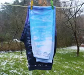 POHODLNÉ KALHOTY (tepláky) batika MODRÉ, L Šťastní lidé-M Modré batikované tepláky