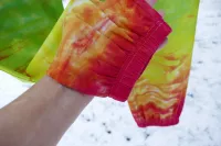 POHODLNÉ KALHOTY (tepláky) batika ZELENÉ, L Šťastní lidé-M Zelené kalhoty na gumu batika