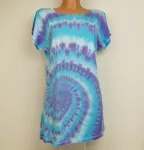 Modré batikované tričko šaty 