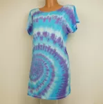 Modré batikované tričko šaty 