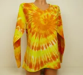 Dámské tričko dlouhý rukáv SLUNEČNÍ, 2XL Šťastní lidé-M Dámské žluté batikované tričko