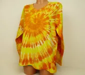 Dámské tričko dlouhý rukáv SLUNEČNÍ, 2XL Šťastní lidé-M Dámské žluté batikované tričko