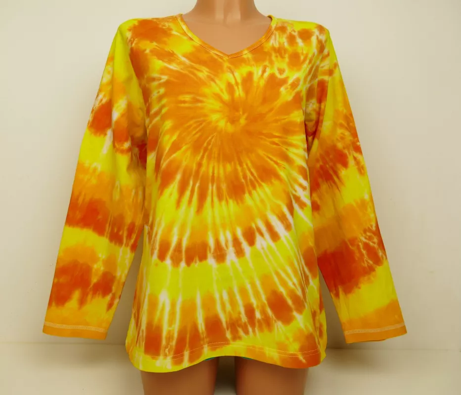 Dámské žluté batikované tričko