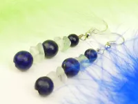 Lapis lazuli fluorit náušnice