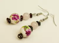 Náušnice granáty růženín