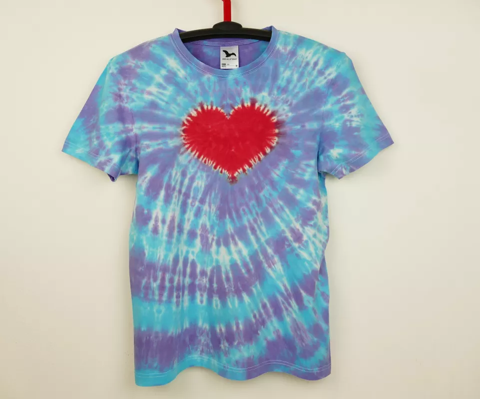 Modré tričko srdíčko 